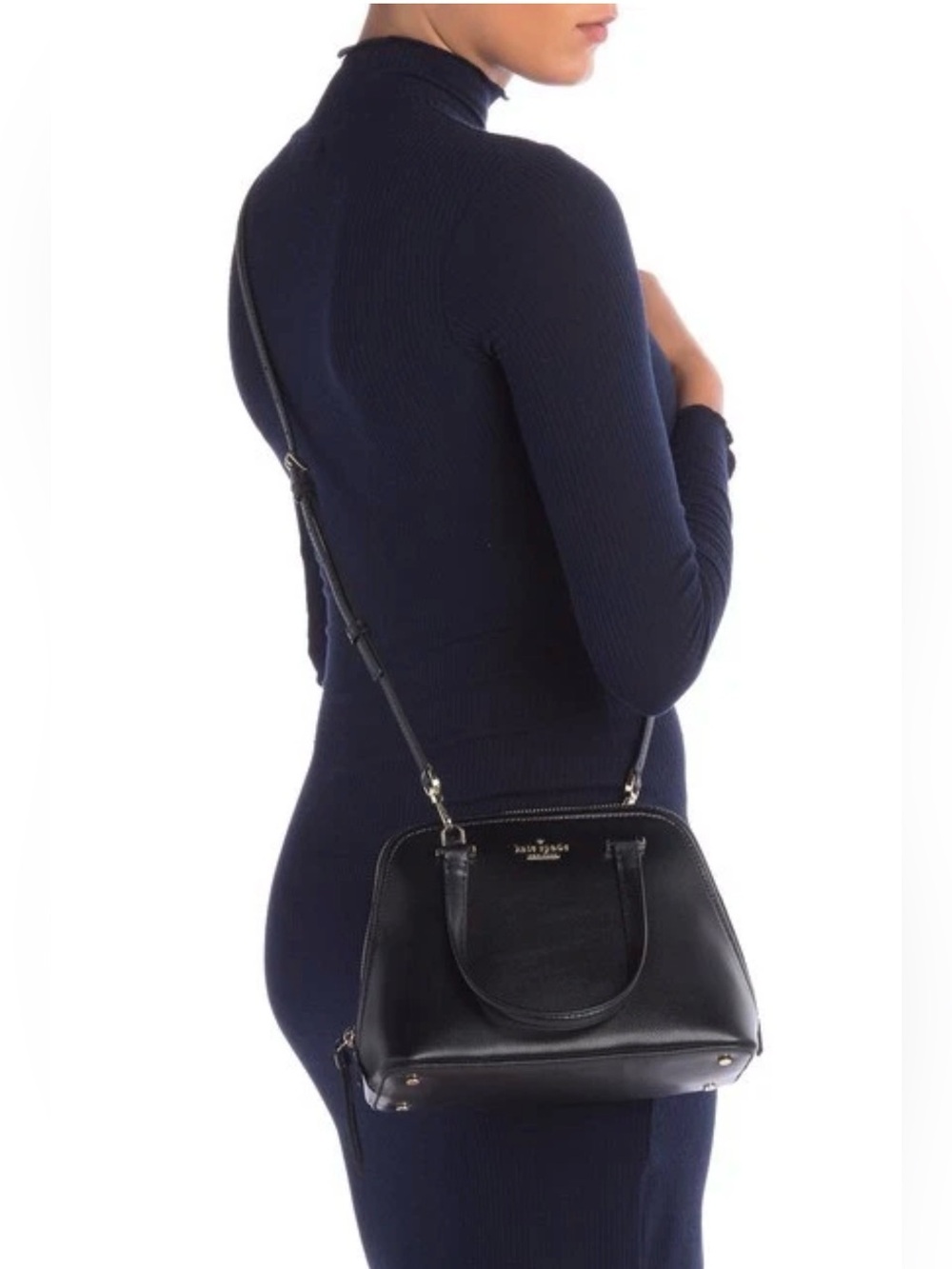 Kate Spade New York Rima Dome Satchel Black Detachable Crossbody Strap